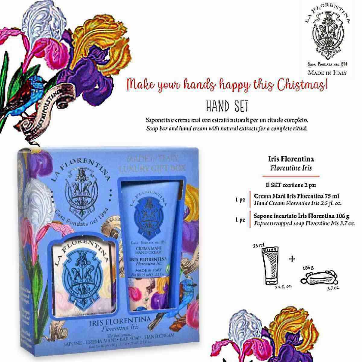 La florentina giftset small bl 75ml hc106g soap iris flor