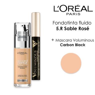 L'oreal fondotinta accord parfait sable ros + mascara voluminous