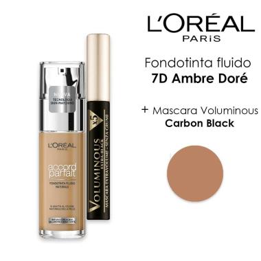 L'oreal fondotinta accord parfait 7d + mascara voluminous carbon black