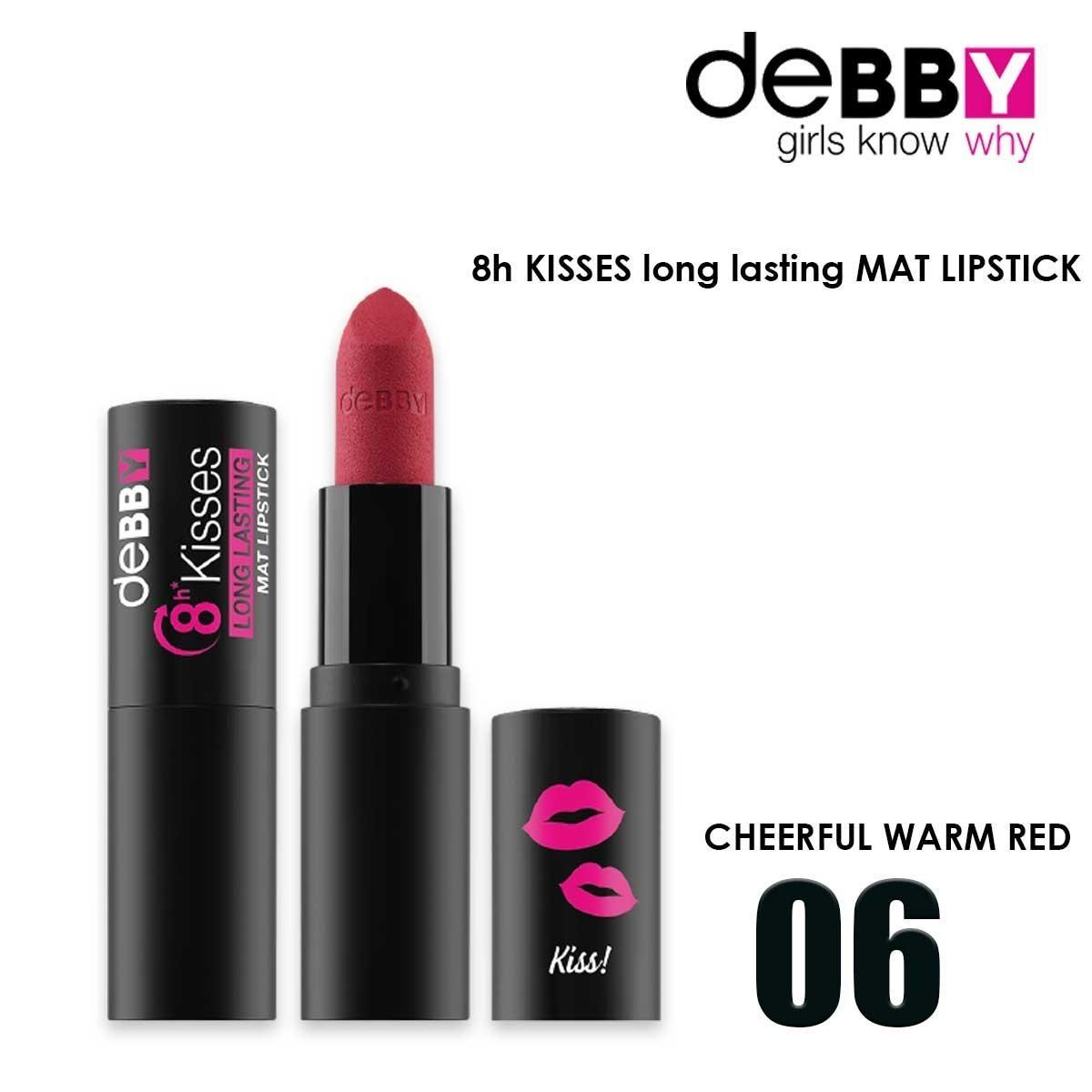 Debby rossetto long lasting mat 8h kisses 06 cheerful warm red
