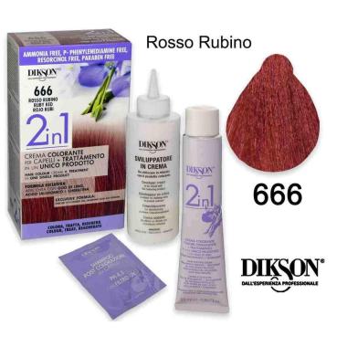 Dikson 2 in 1 crema color 666 rosso rubino