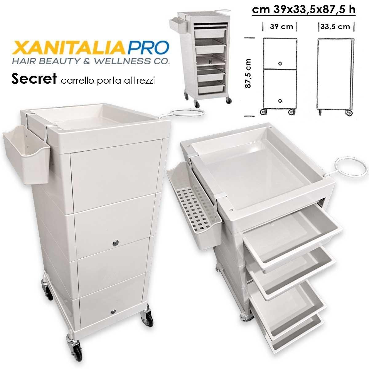 Carrello porta attrezzi secret parruchiere bianco