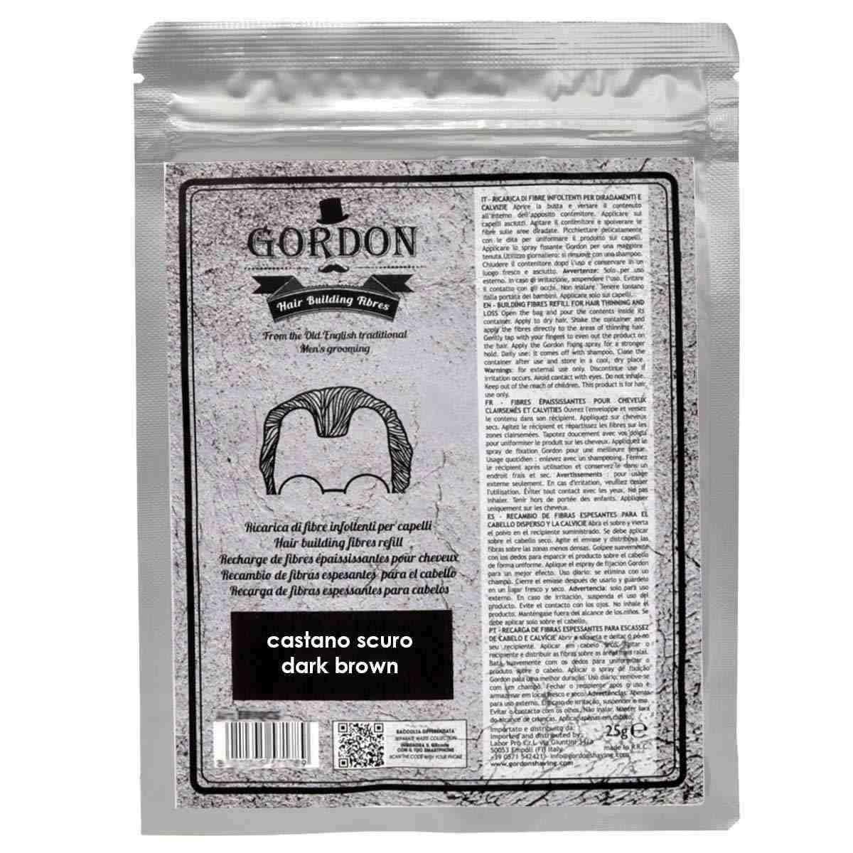 Gordon ricarica fibre infoltenti colore castano scuro 25gr