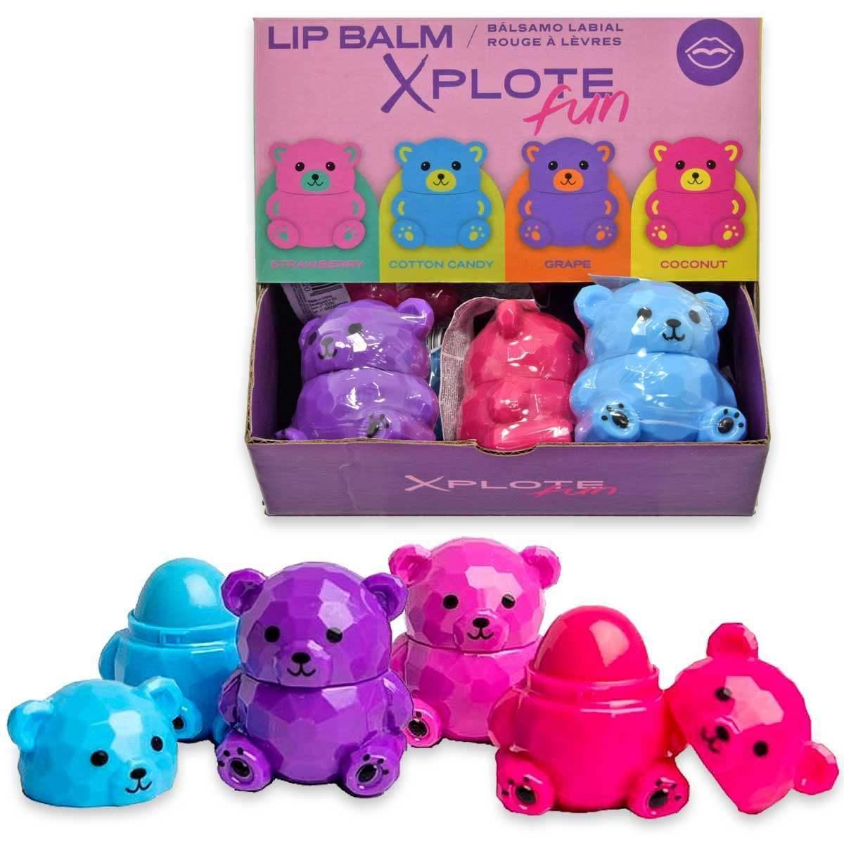 Xplote fun teddy bear lip balm assorted