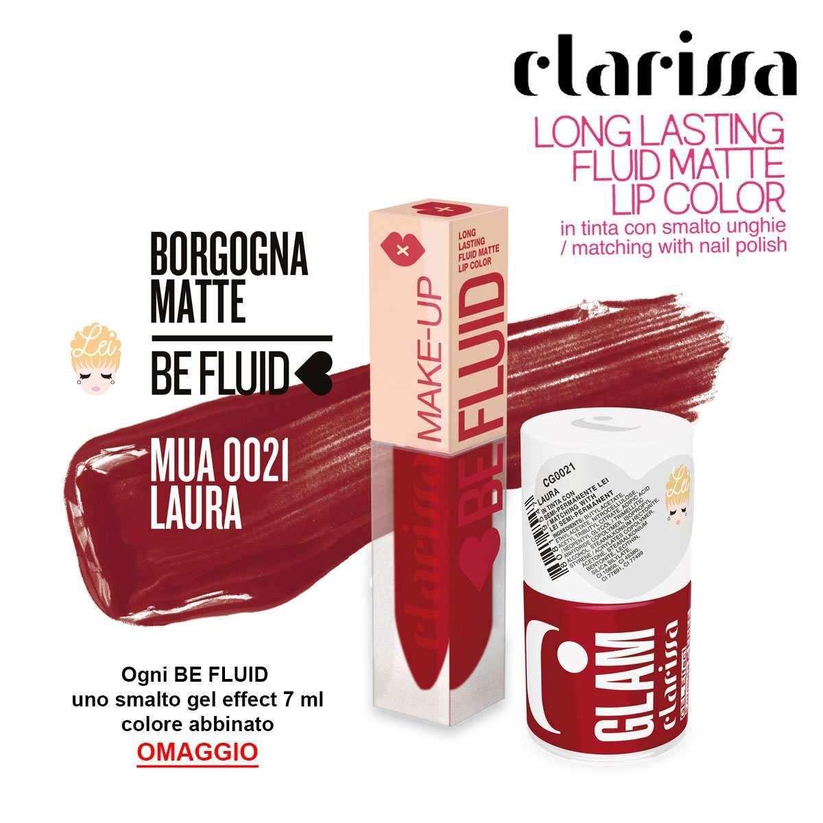 Be fluid lip color laura borgogna matte 4 ml