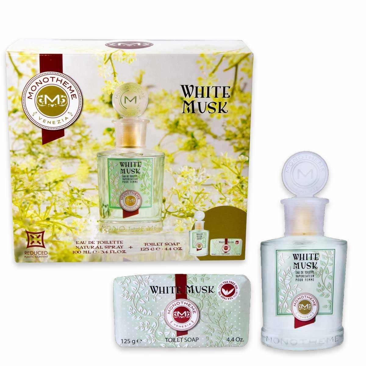 Monotheme white musk edtv 100ml pour femme + perfumed hand soap 125gr