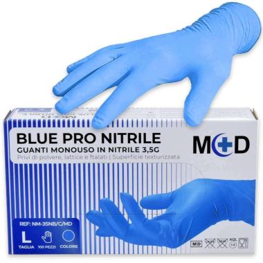 Guanti in nitrile 3,5 gr 100 pz blue senza polvere l