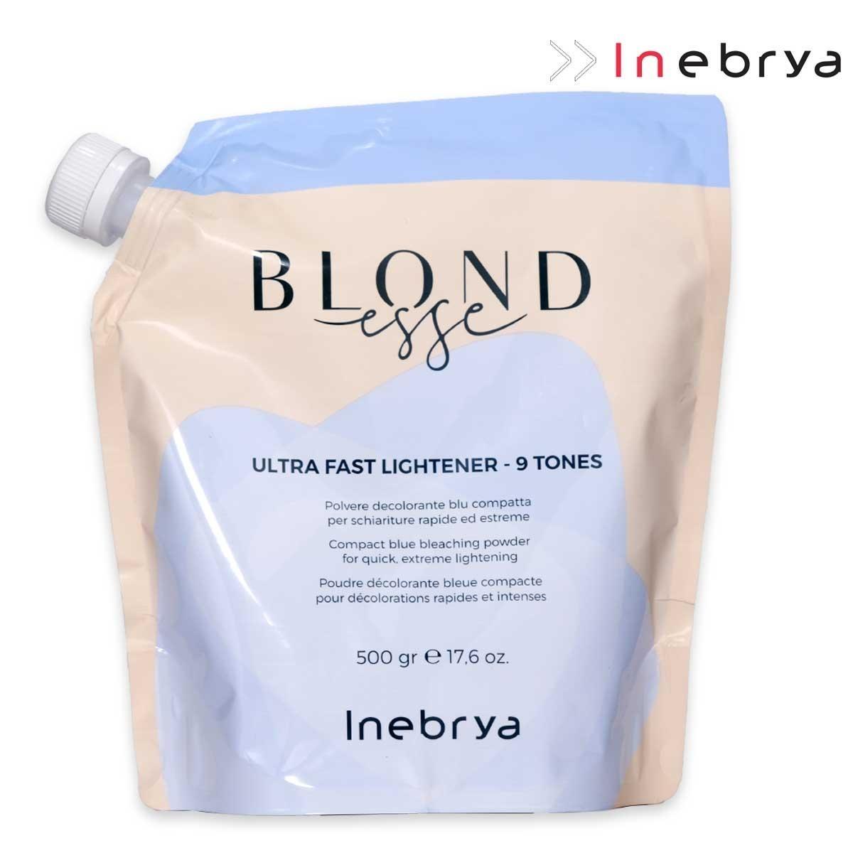 Inebrya blondesse bleaching polvere decolorante<br>blu compatta per schiariture rapide ed estreme 500 gr<br>