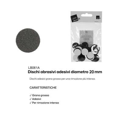 Labor dischi abrasivi adesivi grana grossa diametro 20mm conf. 50 pz