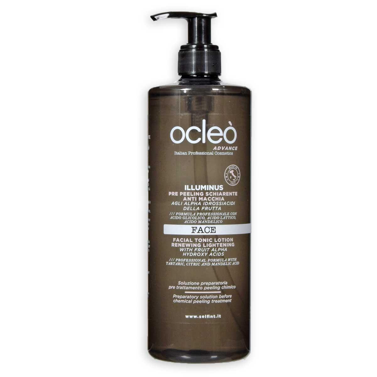 Ocleo  pre peeling schiarente anti macchia agli alpha idrossiacidi della frutta ml 500