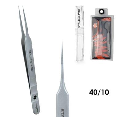Staleks pinzetta professionale per ciglia expert 40 tipo 10 (dritta)