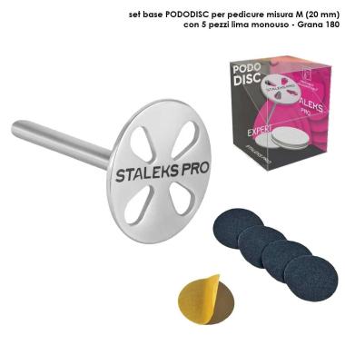 Staleks disco per pedicure pododisc expert m (20 mm) completo di ricambi grana 180 (5 pz.)