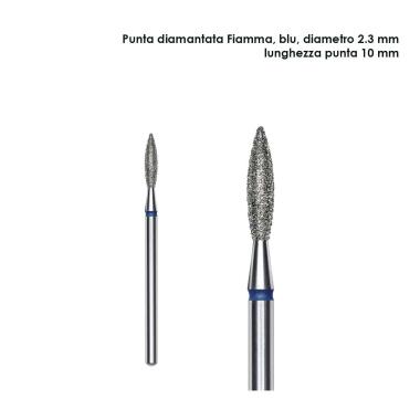 Staleks punta diamantata fiamma, colore blu, diametro 2,3 mm l. punta 10 mm