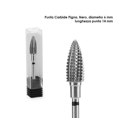 Staleks punta fresa in carburo, pigna, nera, agressiva,  expert con diametro 6 mm/ lunghezza 14 mm