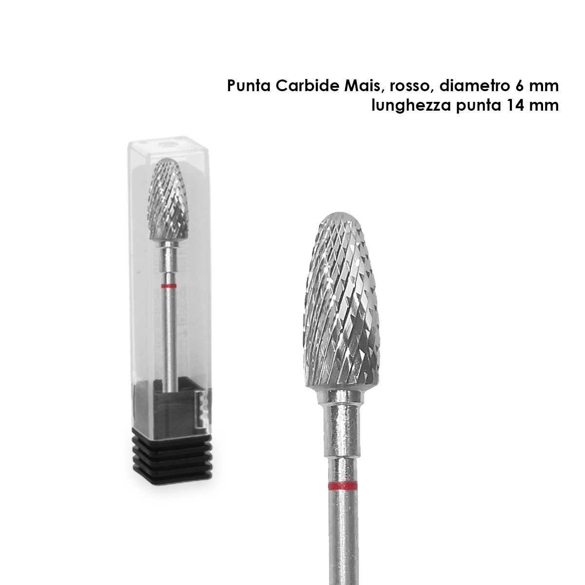 Staleks punta in carburo panocchia, colore rosso, diametro 6 mm / lunghezza 14 mm