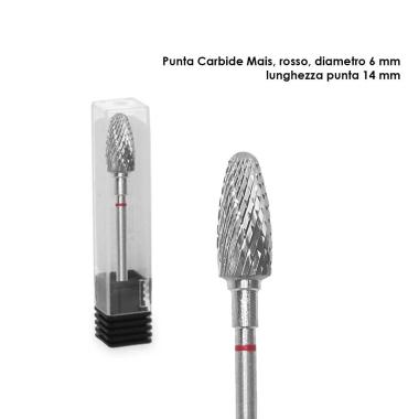 Staleks punta in carburo panocchia, colore rosso, diametro 6 mm / lunghezza 14 mm