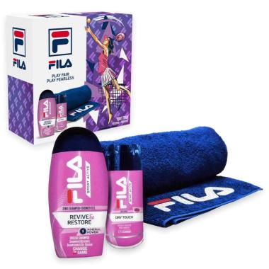 Fila - coffret con gel doccia 250ml + deo dry touch 150 ml + towel