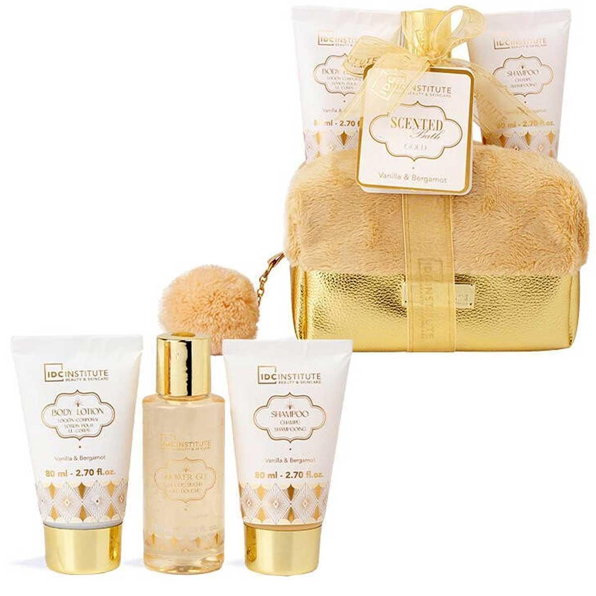 Idc institute scented bath gold bag set 4pcs