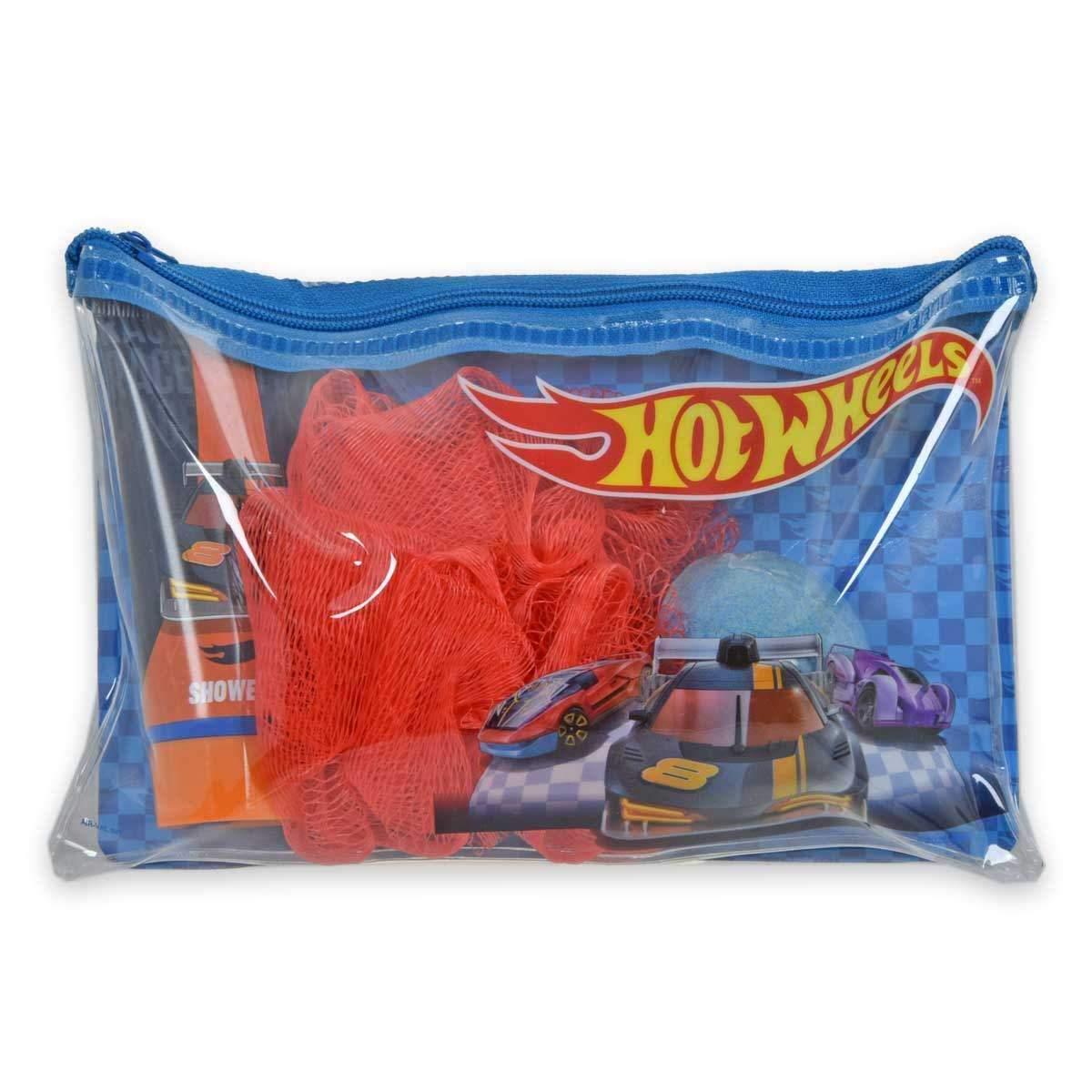 Hot wheels beauty case gel doccia 35 ml + spugna + bath bomb