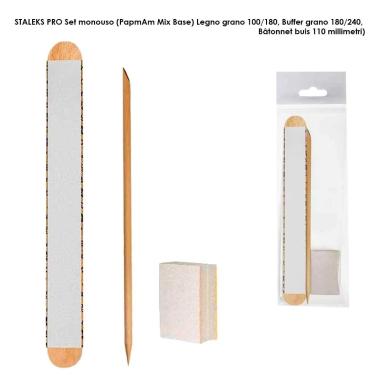 Staleks kit expert 30 (papmam mix sulla base in legno 100/180 grit, staleks buffer 180/240 grit,bastoncino d'arancio 110 mm)