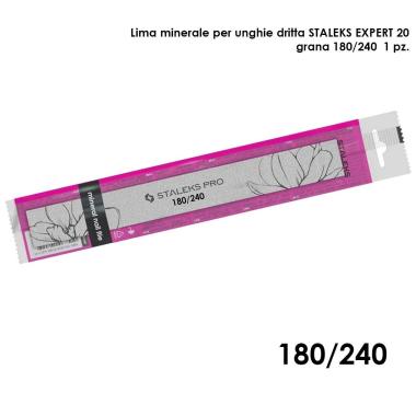 Staleks lima minerale per unghie dritta expert 20, grana 180/240