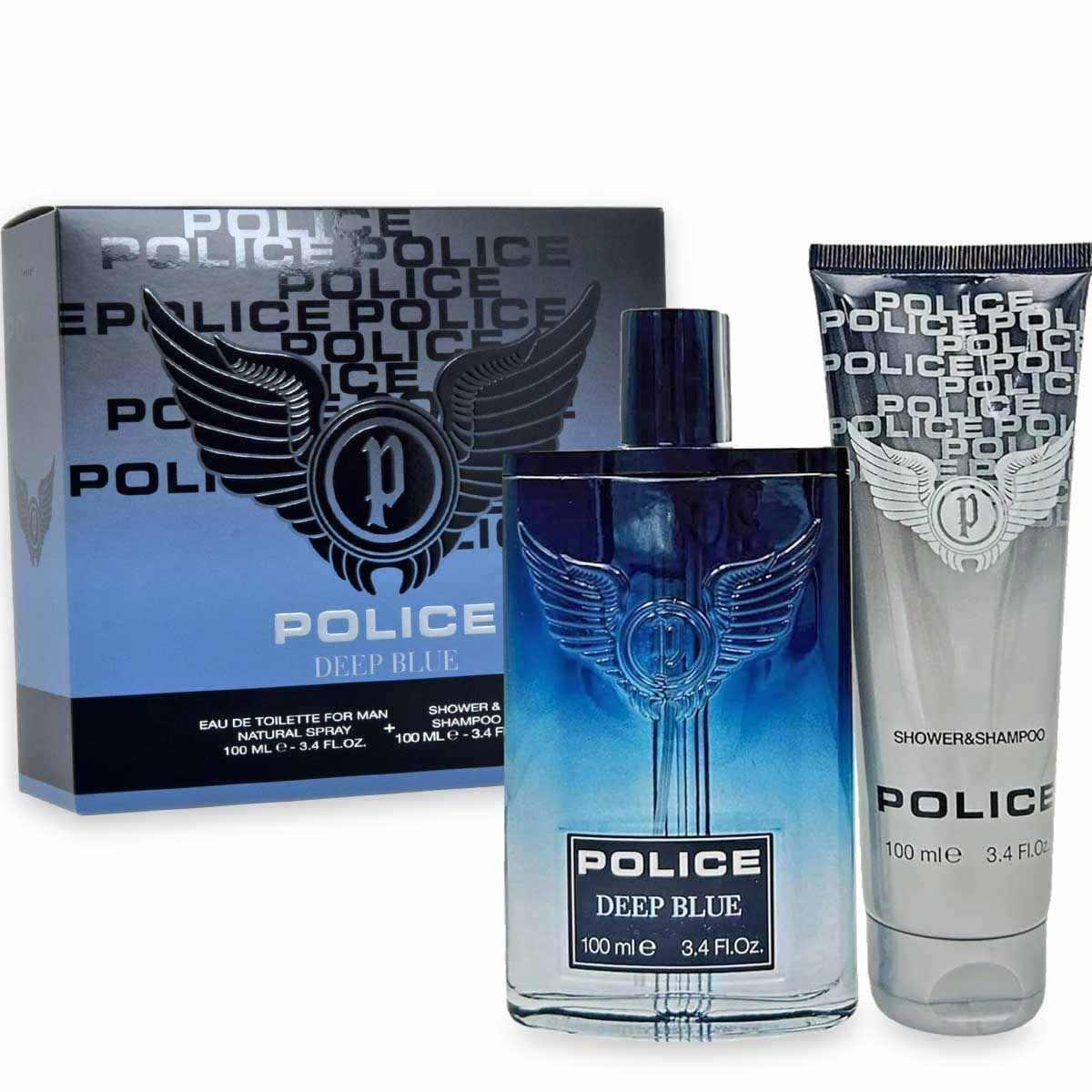 Police deep blue for man gift set edtv 100 ml + shower&shampoo 100 ml<br>