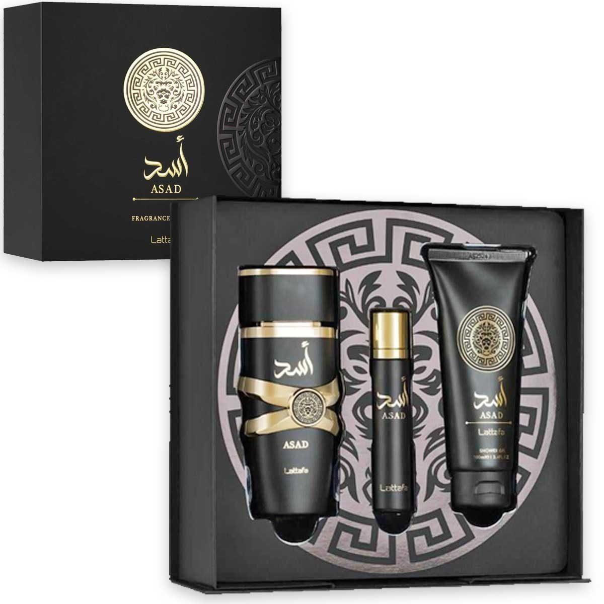 Lattafa asad(m)set edp 100+edp 12 ml + shower gel 100 ml