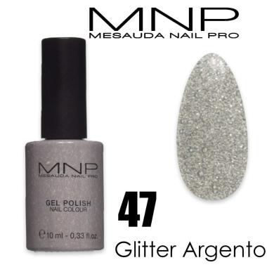 Mesauda 10 ml gel polish 047 glitter argento