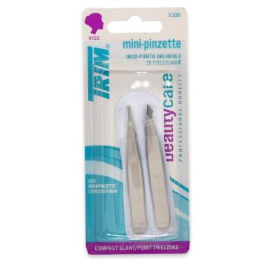 Trim due mini pinzette inox con custodia inox