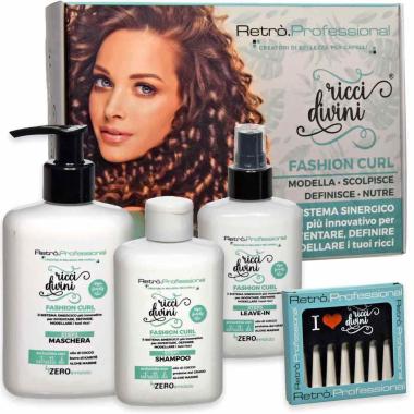 Retro' kit ricci divini shampoo 150ml maschera 200ml leave in 150 ml pettine