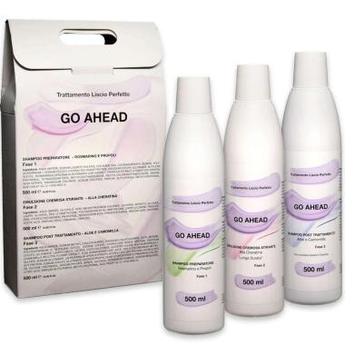 Go ahead - emulsione cremosa stirante alla cheratina - linea lilla 500 ml