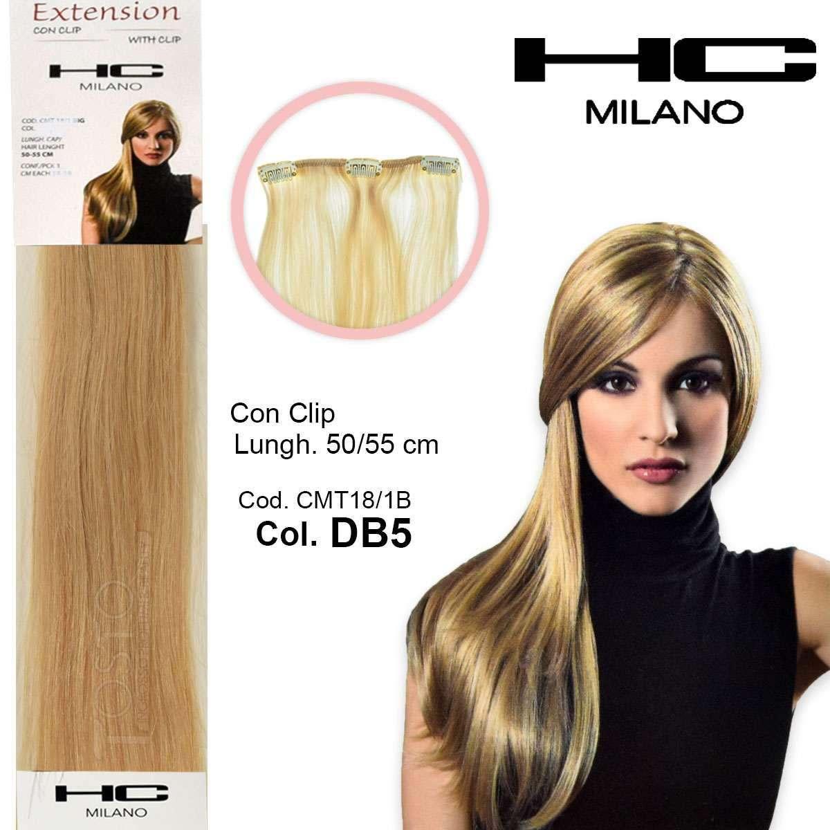 Hc milano extension 3 clip no remy largh.14-16cm lungh.50cm col.db5