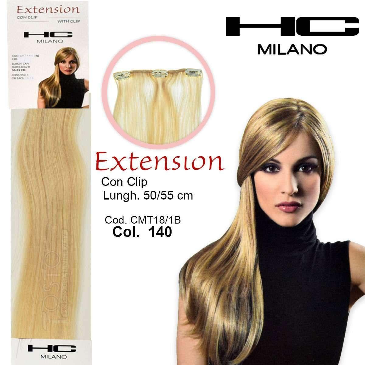 Hc milano extension 3 clip no remy largh.14-16cm lungh.50cm col.140 biondo chiarissimo 9