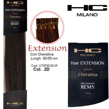 Hc milano extension cheratina remy 50/55 cm 20 pz col.2d  castano scuro 3