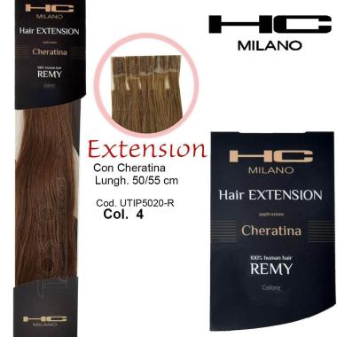 Hc milano extension cheratina remy 50/55 cm 20 pz col.4 castano