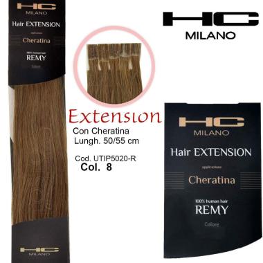 Hc milano extension cheratina remy 50/55 cm 20 pz col.8 biondo