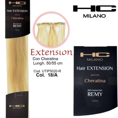 Hc milano extension cheratina remy 50/55 cm 20 pz col.18a biondo chiaro 8