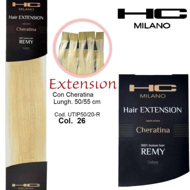 Hc milano extension cheratina remy 50/55 cm 20 pz col.26 biondo ultrachiaro 11,0