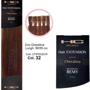 Hc milano extension cheratina remy 50/55 cm 20 pz col.32 cioccolato 5,06