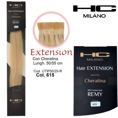 Hc milano extension cheratina remy 50/55 cm 20 pz col.615biondo chiarissimo 9,0