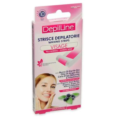 Depil line strisce depilatorie viso 10 pezzi.